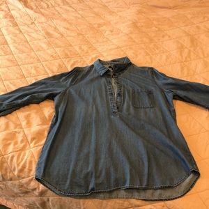 Denim Old Navy half button shirt.